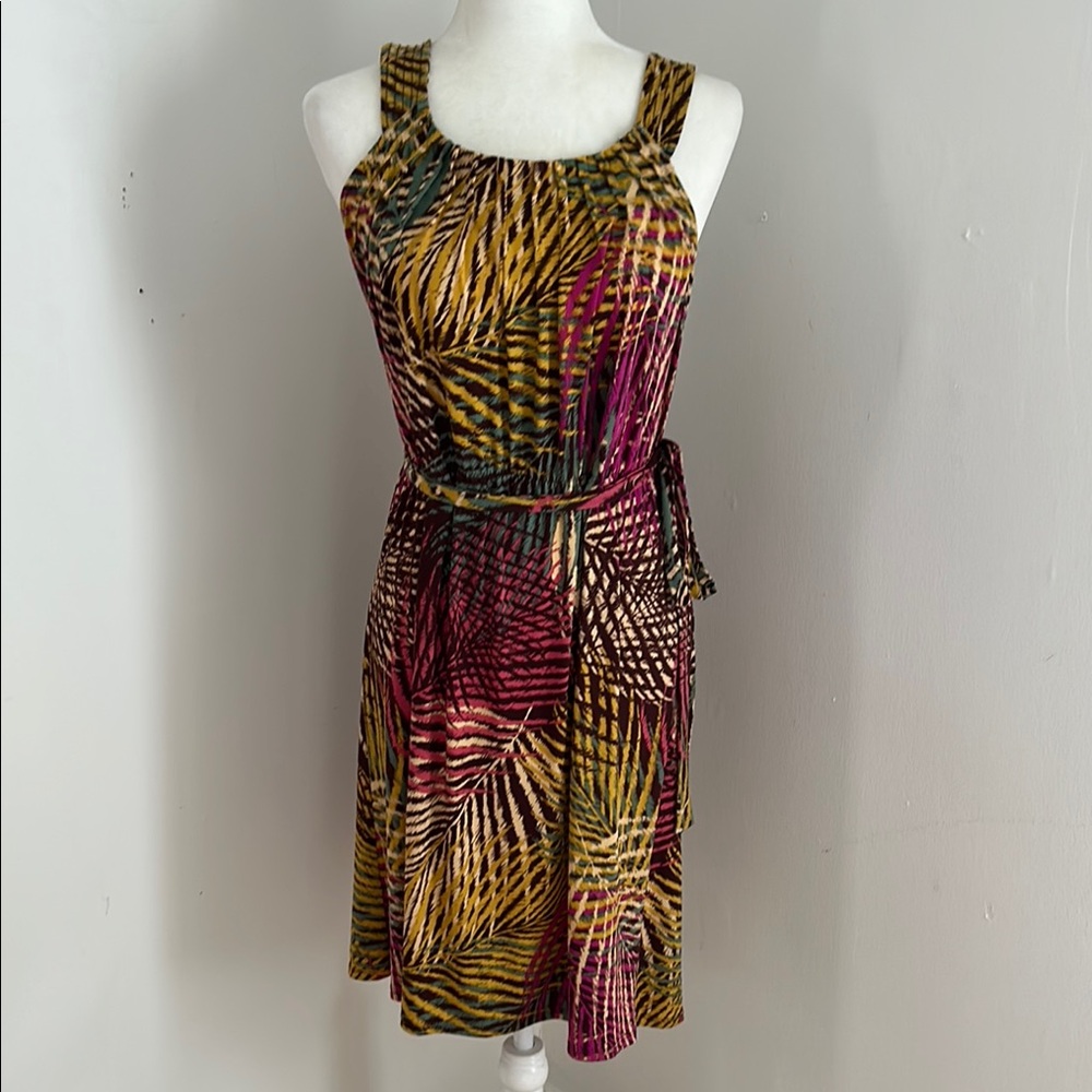 Axcess Brown/Pink/Yellow Sleeveless Knit Dress Sz S/M